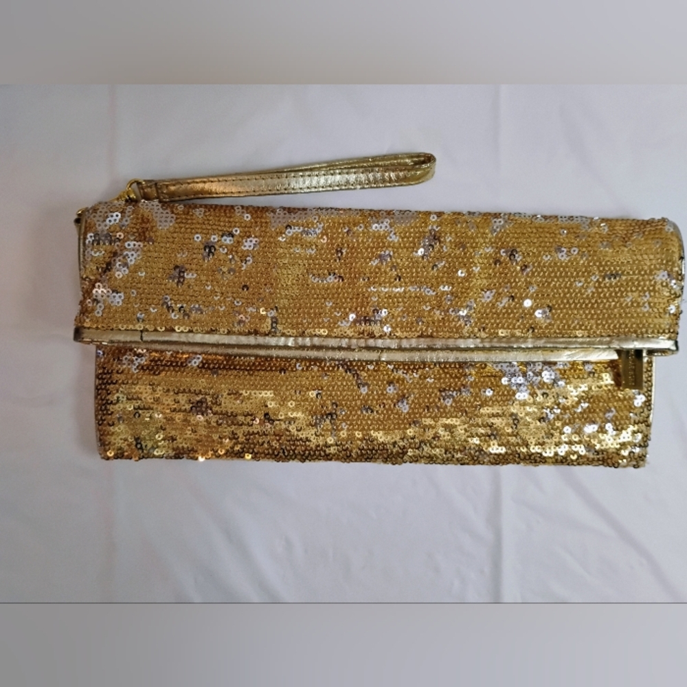 Michael Kors Gold Sequin Clutch Bag